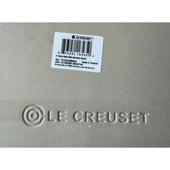 Le Creuset Stoneware Heritage Rectangular Dish 32 cm 4 qt. Bamboo Green NEW - Picture 6 of 7